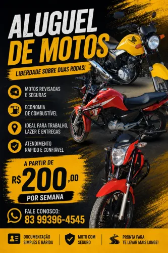 Aluguel de moto sem burocracia