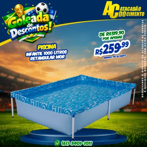 Piscina Infantil 1000 Litros Retangular Mor