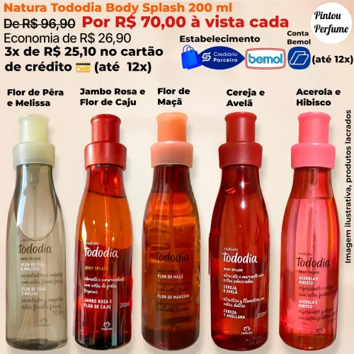 Body Splash 200 ml e 60 ml Tododia Natura em Promoção
