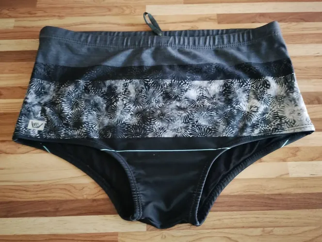 Sunga Hang Loose Cinza com faixa floral - Tam M