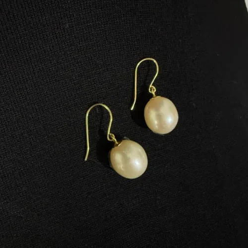 Brinco Ouro 18k Peróla barroca / Garantia/ Loja física