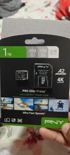 Cartão de Memória microSDXC PNY PRO Elite 1TB - Classe 10, U3, V30 ( novo lacrado)