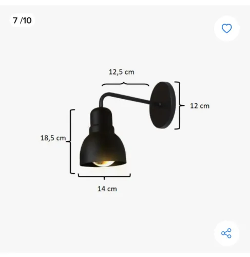 Arandela Alumínio Industrial Retrô Com Lâmpada Bulbo - nova