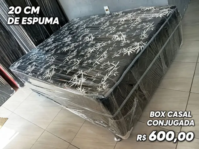 Cama box casal Espuma 20cm conjugada ( Densidade D33 )