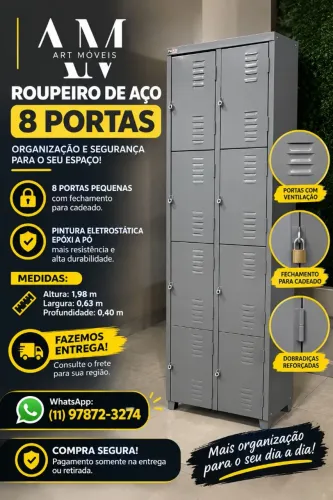Armario vestiário 8 portas pequenas