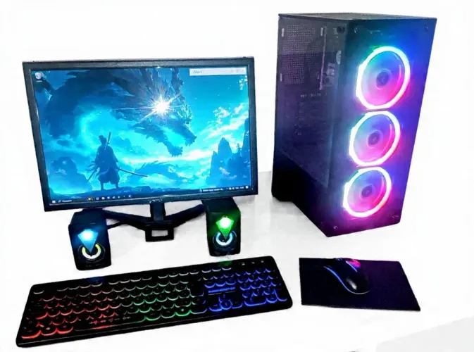 Pc gamer completo (processador Intel Core i5 2500,placa mãe Goldentec, ddr3 16gb, Ram ddr3