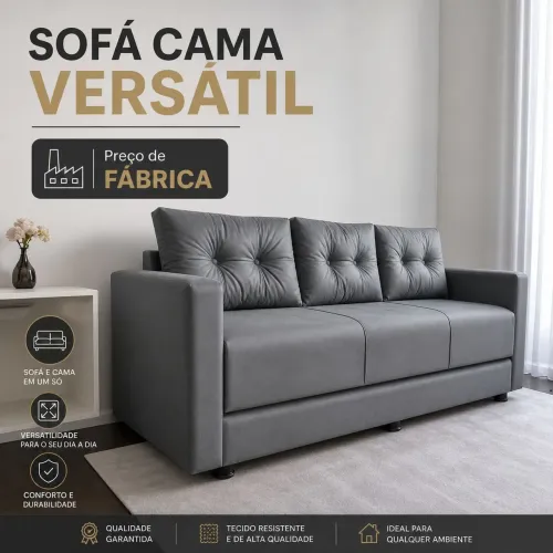 SOFÁ CAMA 3 LUGARES, MODERNO novos! IMPERDÍVEL!