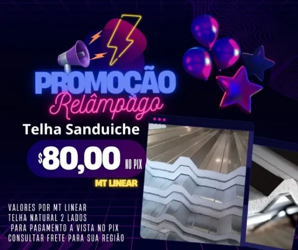 PROMOÇÃO telha SANDUICHE $80,00