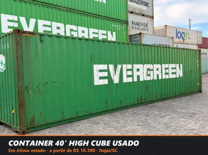 Container 40 pés HC usado ótimo estado