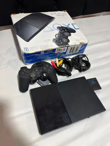 PlayStation 2 Slim Original + Caixa Original + Memory Card | SCPH-90006 | Desbloqueado