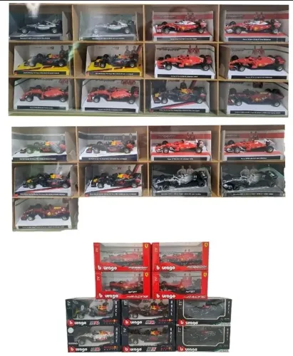 MT 31 Miniaturas 1:43 Formula 1 F1  Bburago nas Caixas Ferrari Red Bull Mercedes