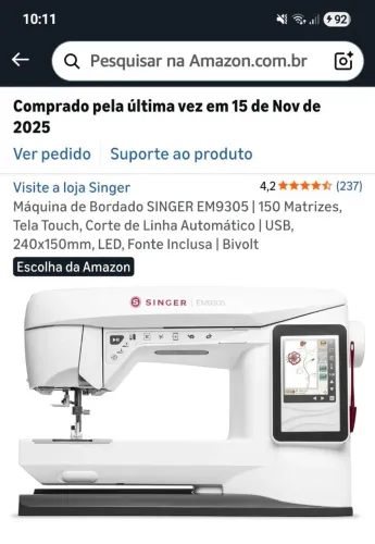 Máquina de costura Singer nova