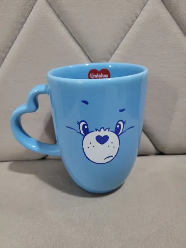 Caneca ursinhos carinhosos cacau show Azul zangadinho