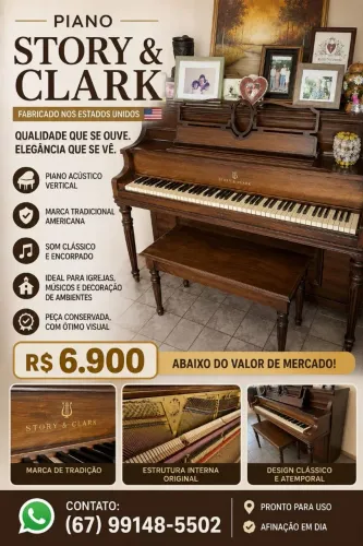 Piano Acústico Vertical Story & Clark