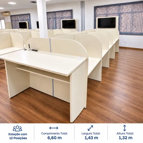 Estação de Trabalho 12 Lugares | Call Center e Escritório