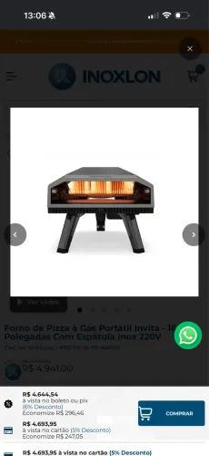 Forno de pizza a gás NOVO