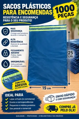 Envelope de segurança 19x25 kit 1.000 peças Cinza , Sedex , Ecommerce temos kit menores