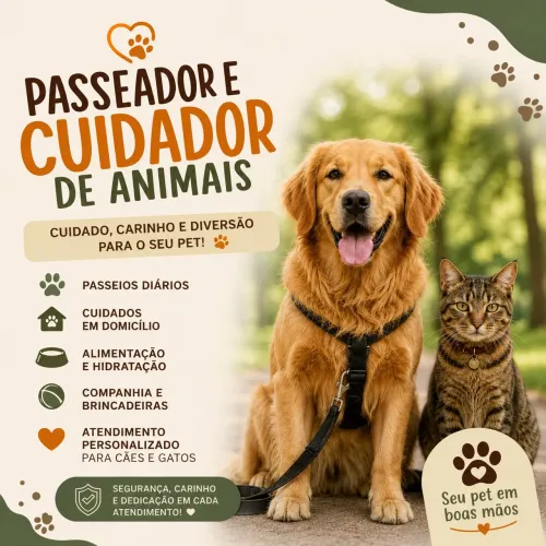 Passeador e cuidador de animais Zona Sul RJ | Valores a partir de 40 reais