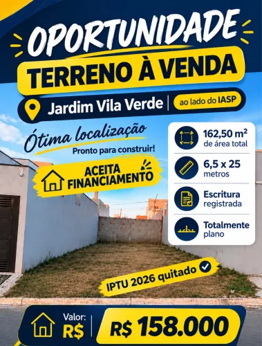 Terreno Hortolandia, Bairro Vila Verde Bairro planejado 
