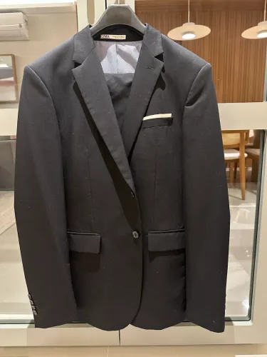 Terno Zara Preto Original | Blazer 50 e Calça 40