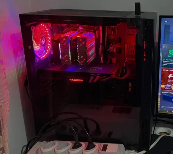 GABINETE GAMER PICHAU + AIR COOLER AG800 + 4 VENTOINHAS 120mm