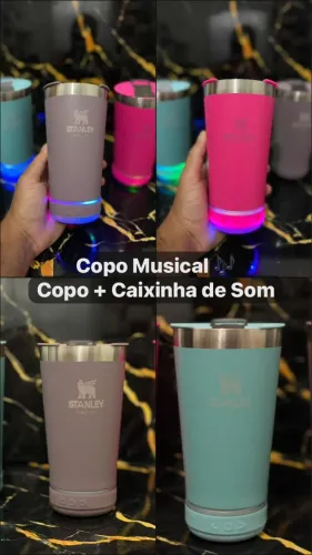 Copo 2em1 com caixinha de som