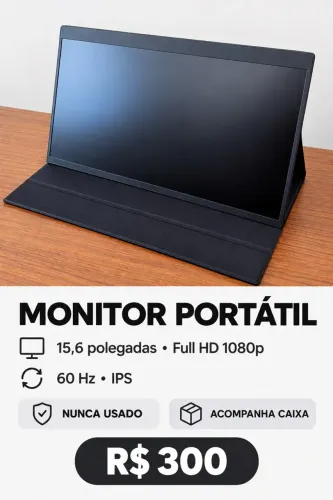 Monitor Portátil Bett dow 15,6? Full HD ? Novo, com Caixa