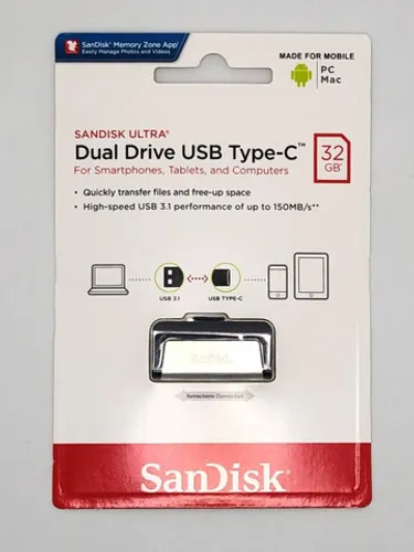 Pen Drive 32gb Dual Drive Tipo C Usb 3.1 Celular Notebook Pc Sandisk Original Lacrado