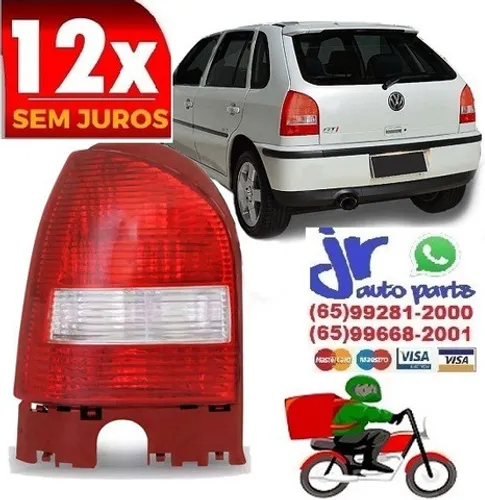 Par de Lanterna Traseira Gol G3 Ré Cristal Bicolor