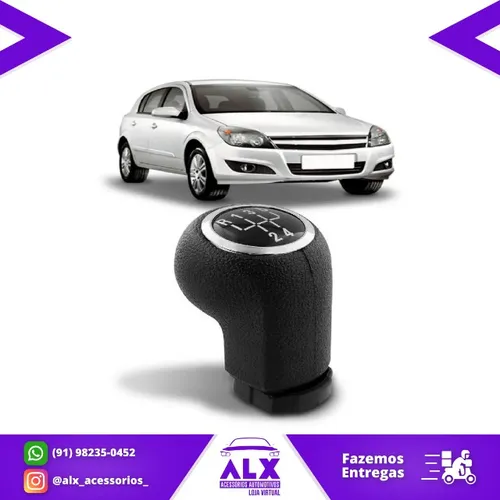Bola Manopla de Câmbio Chevrolet Vectra 2006/ Aro Cromado - NAT - Fácil instalação