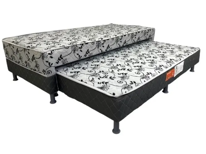 Cama box Gardênia Solteiro com Auxiliar - 88x188x44 l43