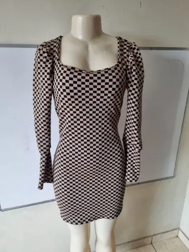 Vestido xadrez elastano
