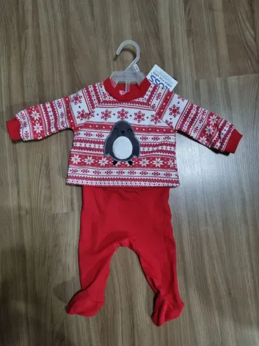 Conjunto de inverno para bebê - Pinguim