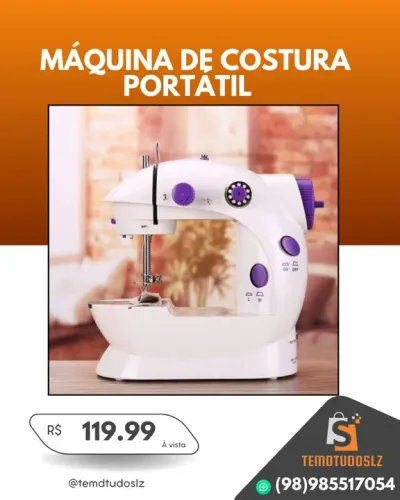 Máquina de costura portátil (Lojatemdtudoslz)