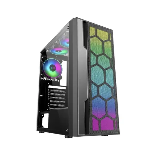 Gabinete Gamer K-Mex Multiverso Com Led Rgb Frontal ATX, Micro-ATX e Mini-ITX - WZetta