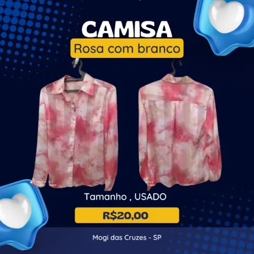 Camisa branca e rosa