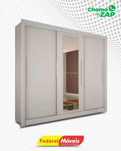Guarda Roupa 3 Portas e 4 Gavetas Novo Pronta Entrega