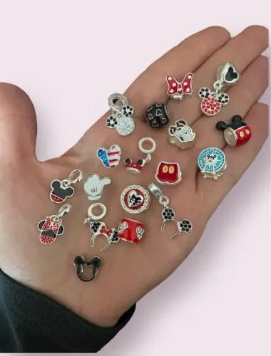 Berloques BANHADOS À PRATA Disney Mickey Mouse para pulseiras