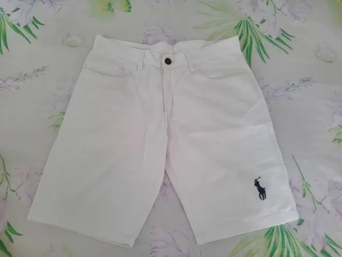 Bermuda Jeans Branca Polo Original