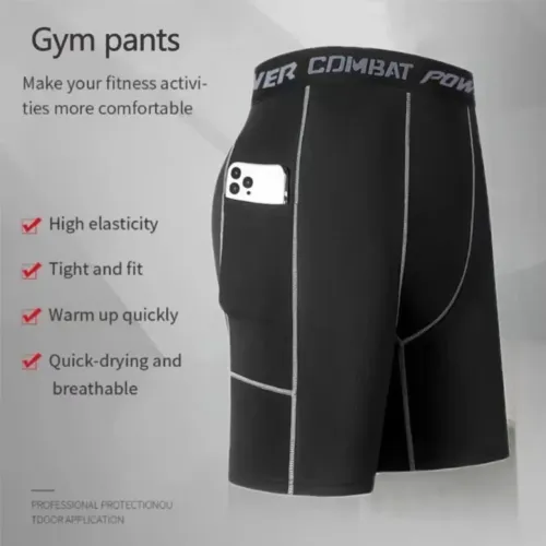 Calças de ginástica masculinas - alta elasticidade e respiráveis