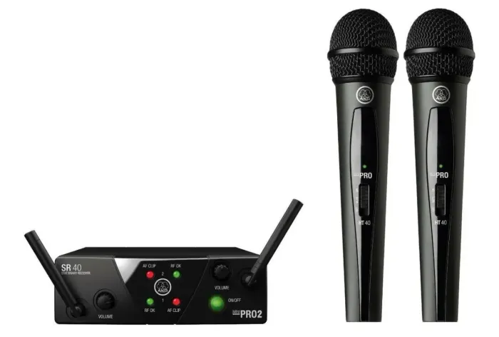 Microfones Sem Fios Akg Wms40 Mini Dual Vocal Set Dinâmico .  