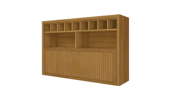 ARMÁRIO AÉREO 1 PORTA BASCULANTE COM ADEGA E NICHO - 100% MDF | LINHA BARONESA