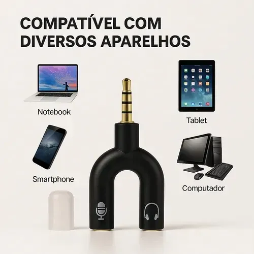 Adaptador Y Plug P2 X P3 Splitter Headset Fone Microfone 