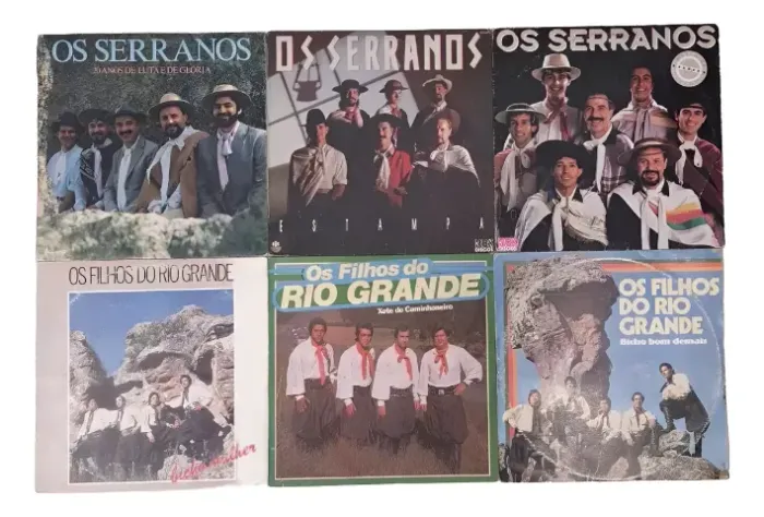 Os Serranos | Os Filhos Do Rio Grande Lote De 6 Discos