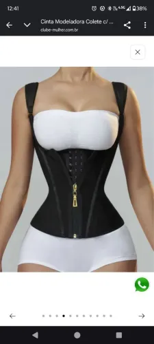 Cinta modeladora colete com zíper