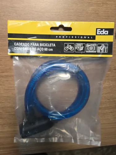 Cadeado cabo de segurança tranca 60cm bike moto coisas