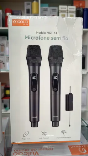Microfone duplo sem fio Gold
