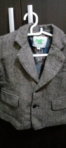 Blazer Infantil Cinza Tweed