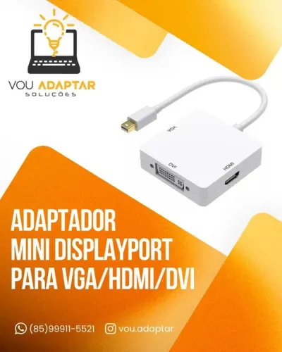 Adaptador mini displayport Thunderbolt Hdmi/ Vga/Dvi P/ Macbook air