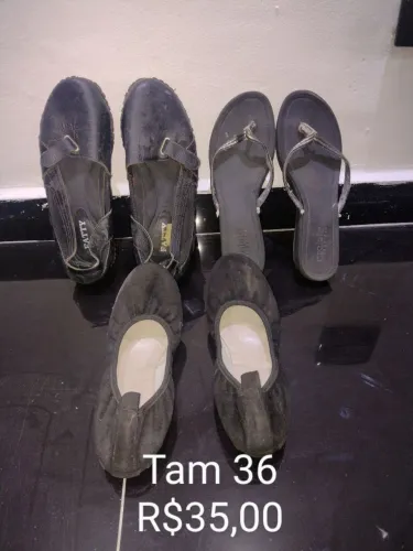 Três calçados feminino Tam 36 por R$35,00
